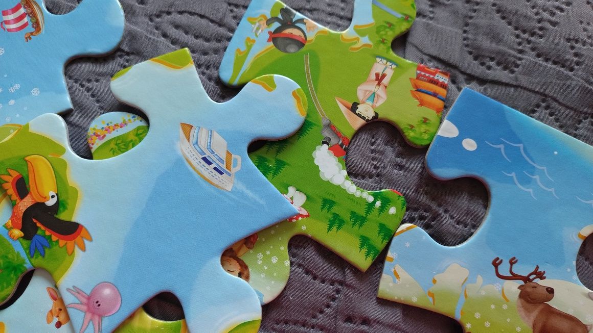 Puzzle 4+ Mapa świata 40 dużych elementów