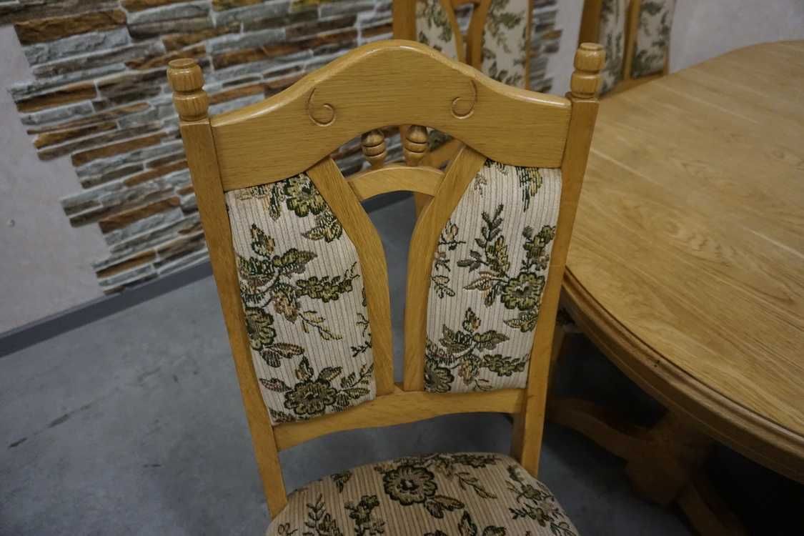 Stół Dębowy Rozkładany szer. 220 cm (2 wstawki) 8 krzeseł -10% (l-162)