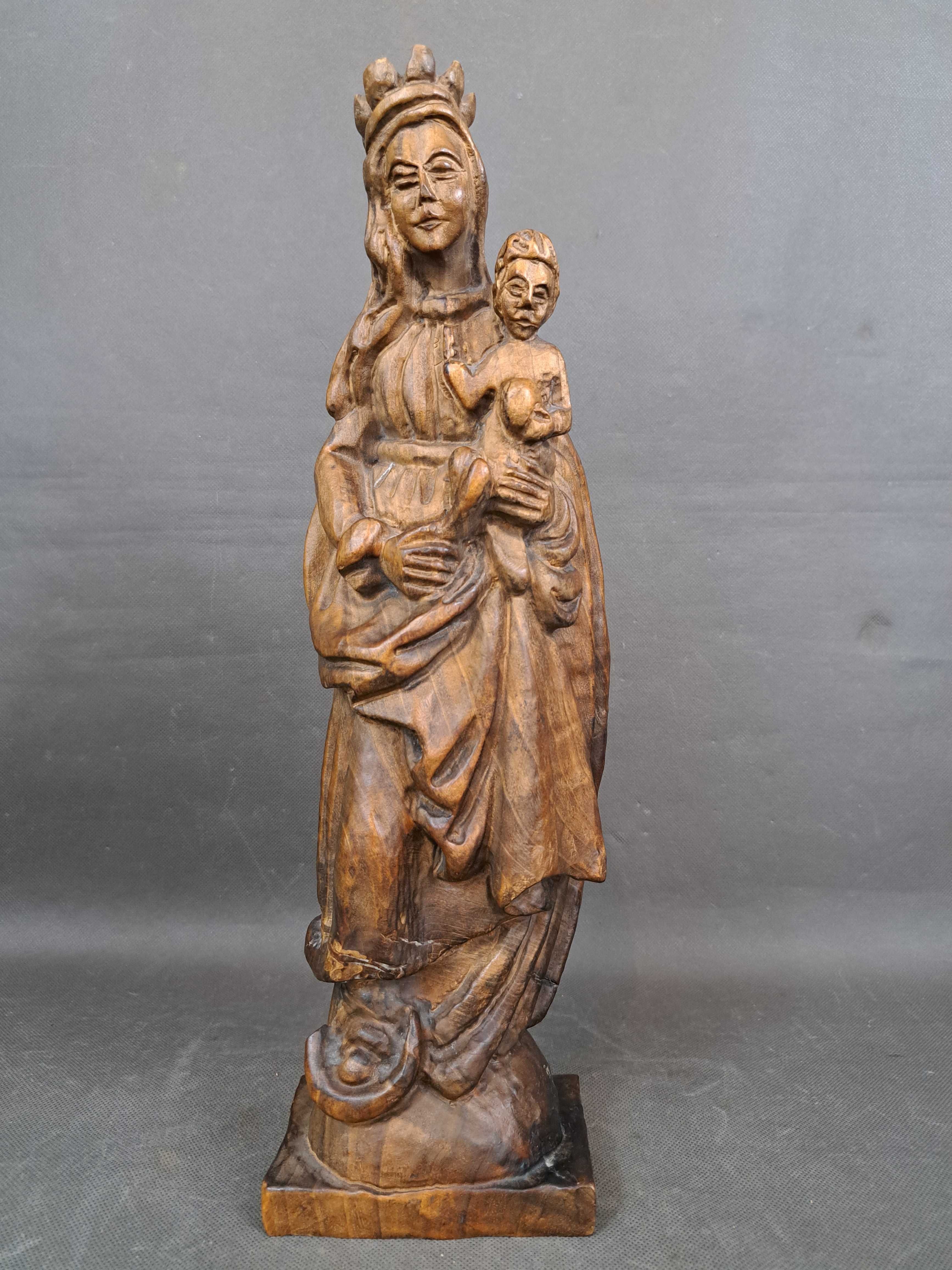 Matka Boska z Dzieciątkiem, rzeźba drewniana, wys. 41 cm