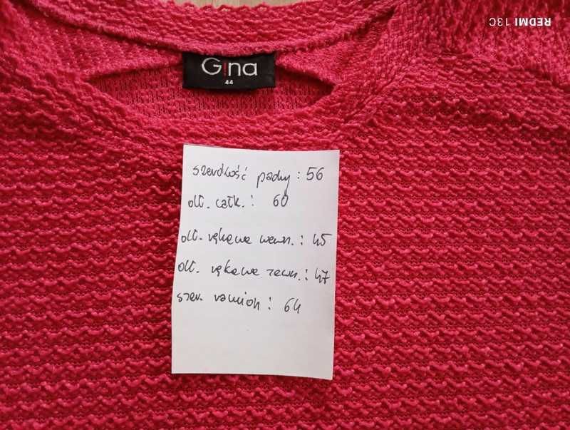 Sweter różowy damski XXL 44