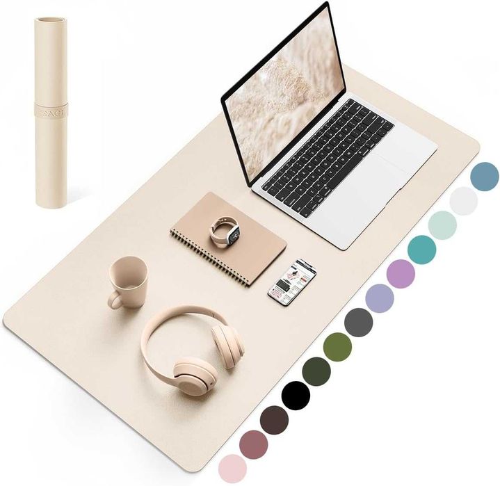 Podkładka pod mysz i laptop YSAGi 80x40 cm beżowa skóra