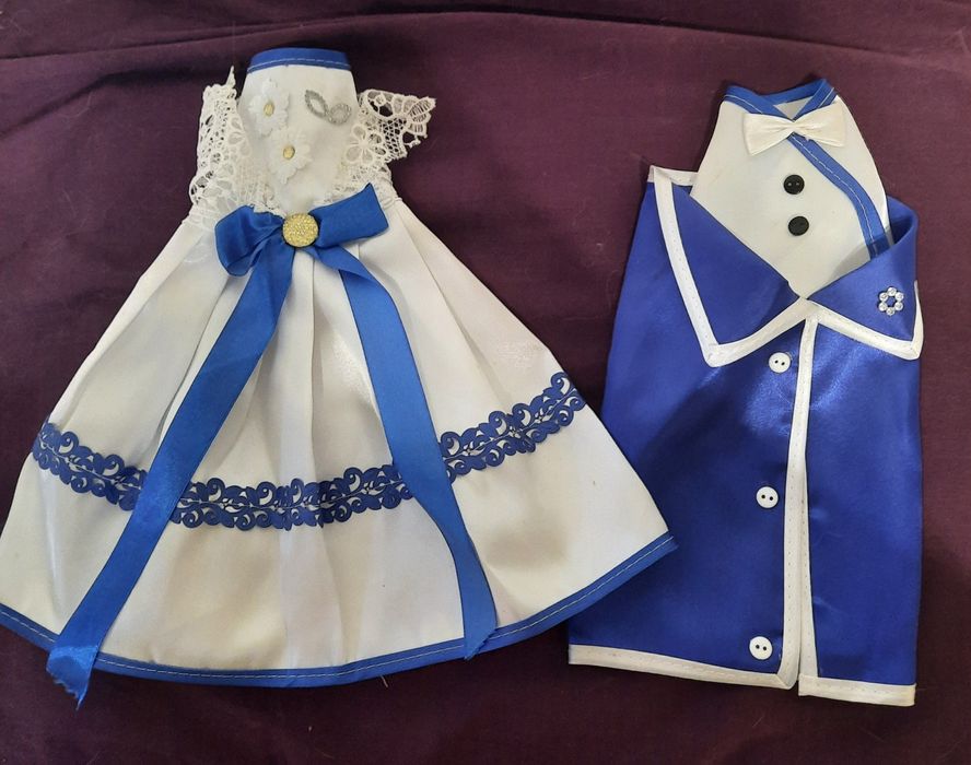 Весільний набір на пляшки для шампанського.Колье.заколка.Прикраса на в