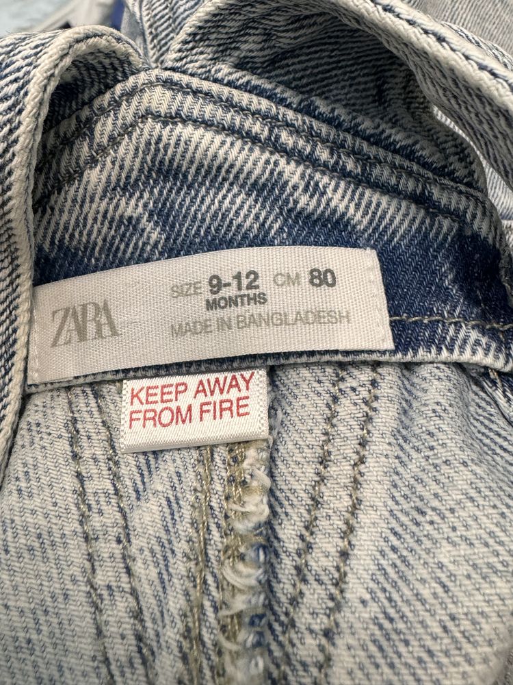 Джинсовый комбинезон ромпер Zara 9-12 месяцев 80