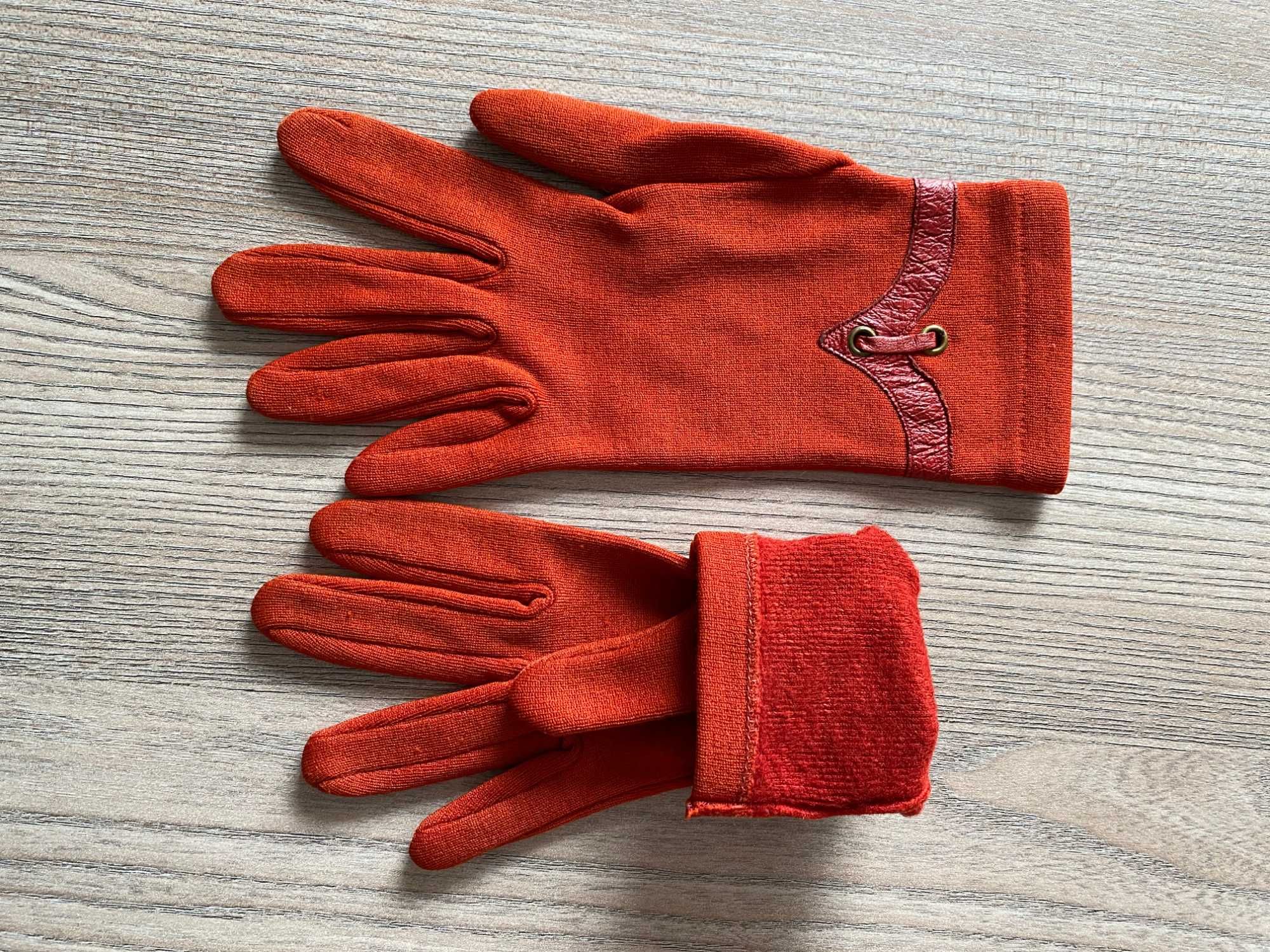 Rękawiczki damskie bawełniane vintage PRL