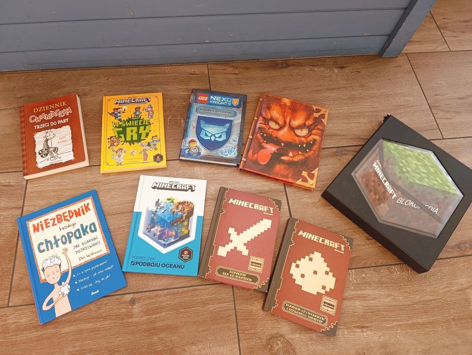 Zestaw książek Minecraft, LEGO, Blokopedia, dziennik cwaniaczka