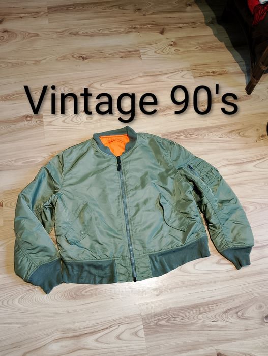 Oliwkowa Dwustronna Męska Kurtka Bomber Bomberka Alpha Industries MA-1