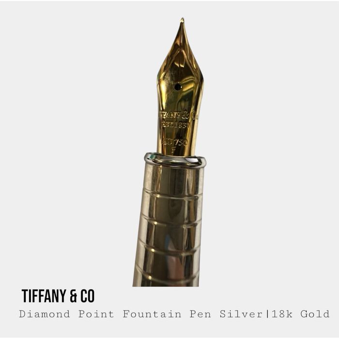 Срібна Ручка Tiffany & Co. Diamond Point • Silver|18K Gold • RP €1800