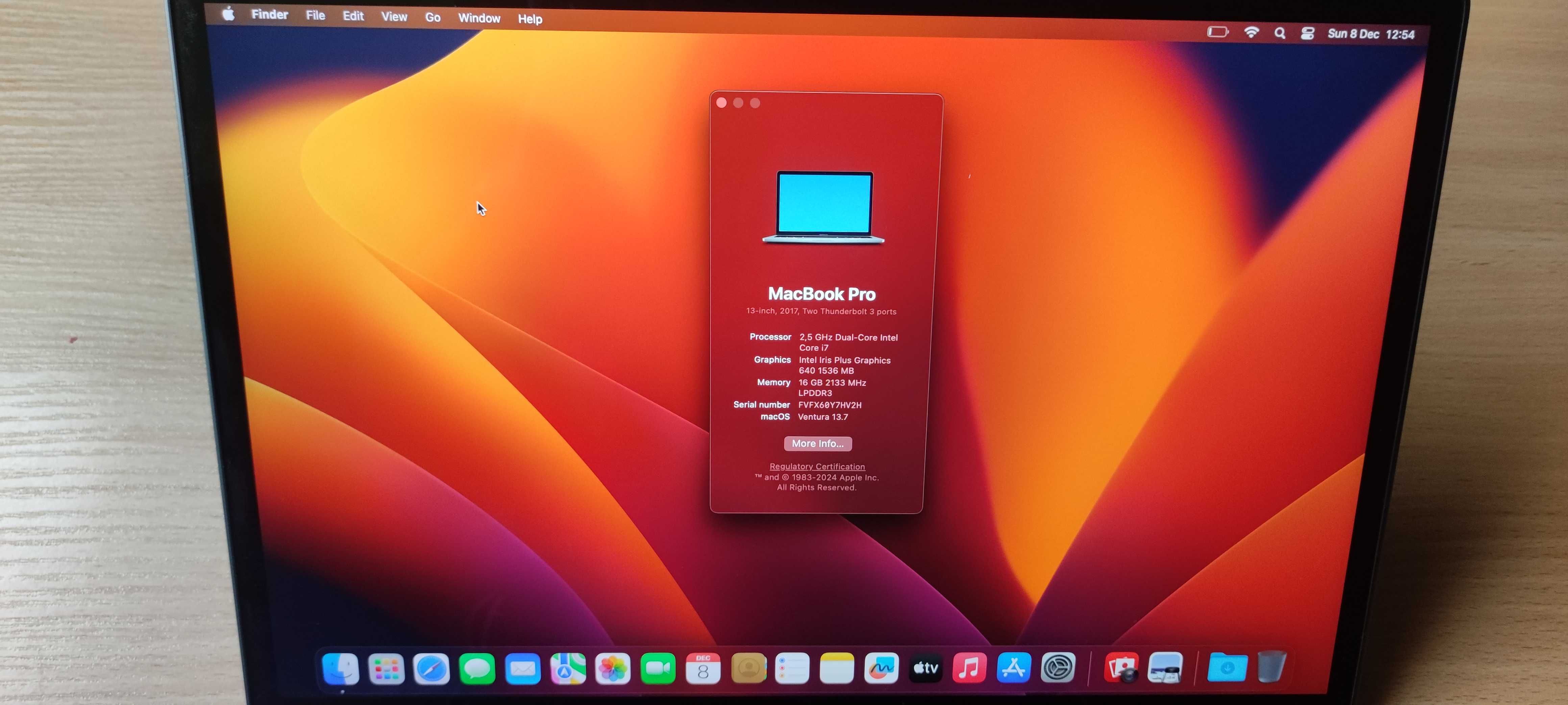 Laptop Apple MacBook Pro 13/2017/13,3"/i7/16GB/256GB/macOS