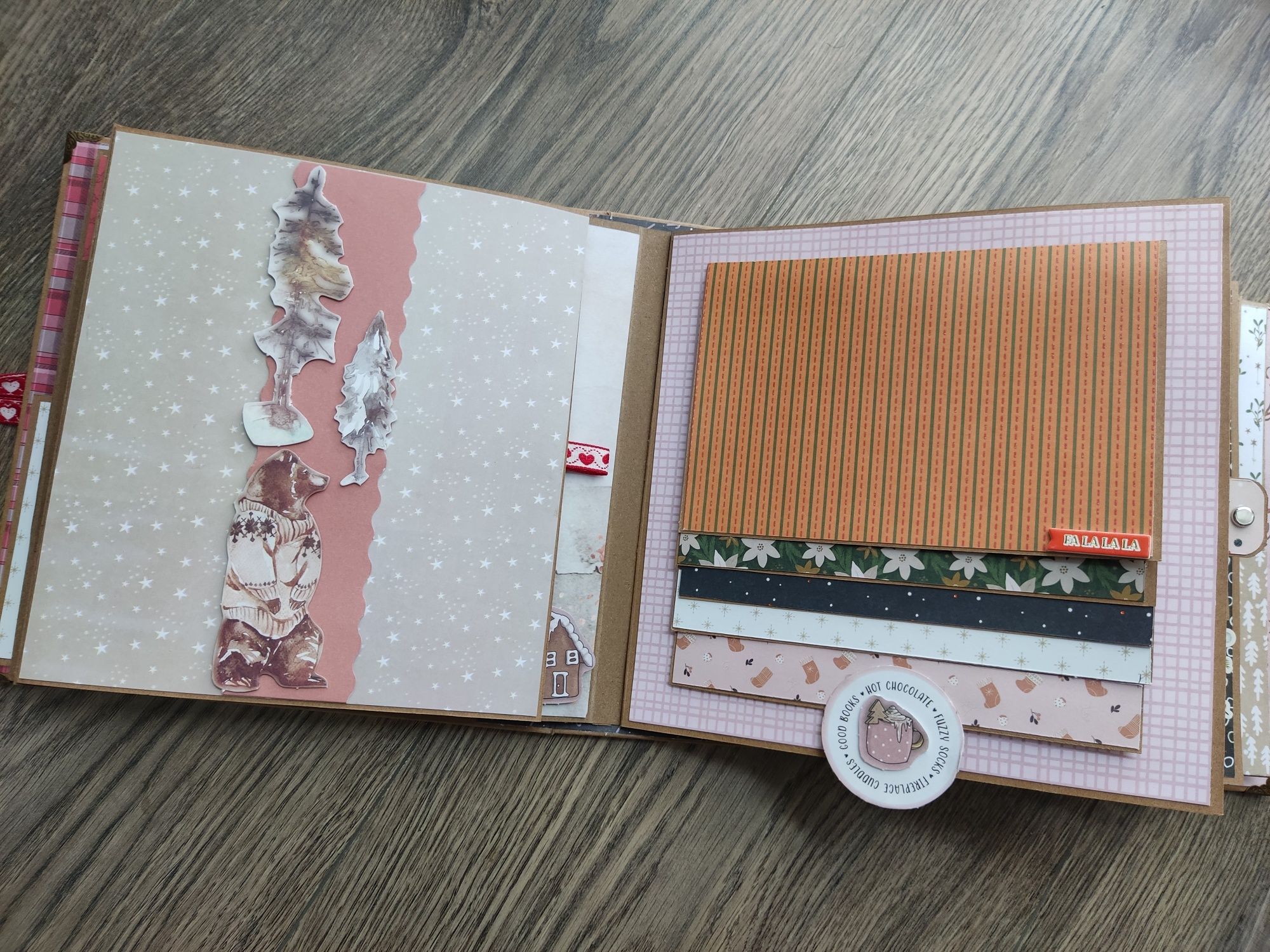 Duży Album świąteczny scrapbooking handamde