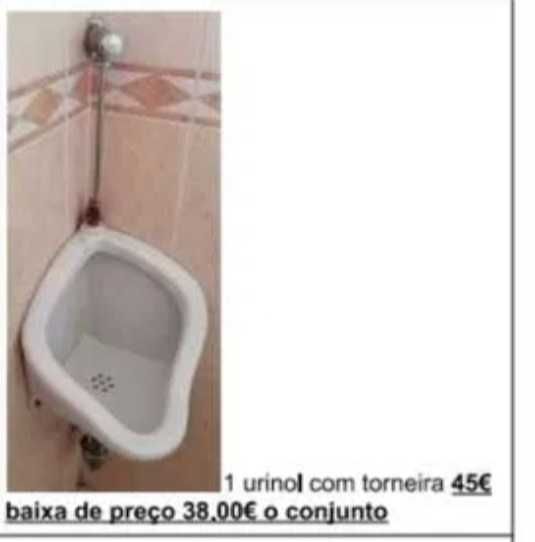 Lavatório,  Bidé,  sanita, urinol,preço,  como novas
