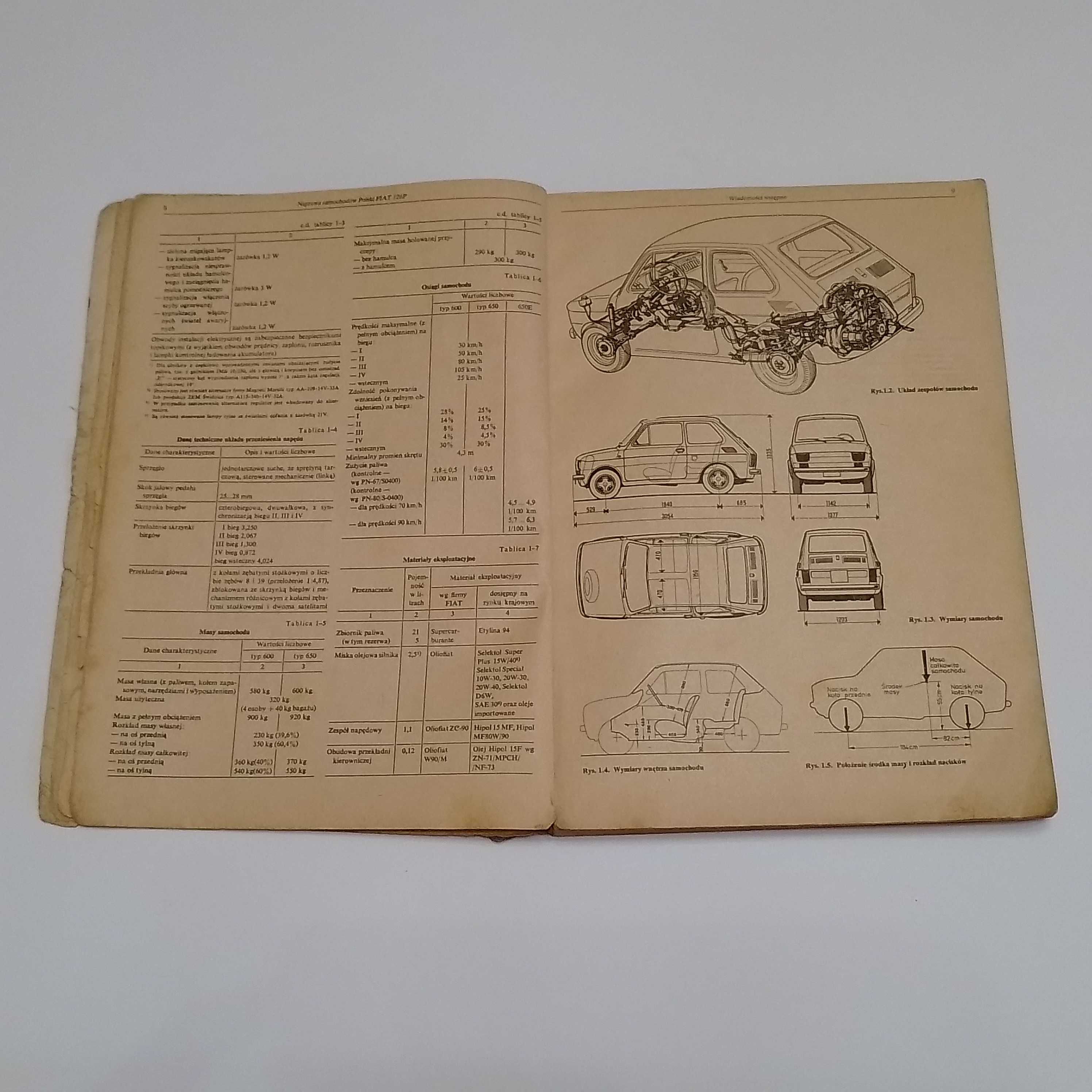 Oryginalna instrukcja naprawy samochodów Polski Fiat 126P