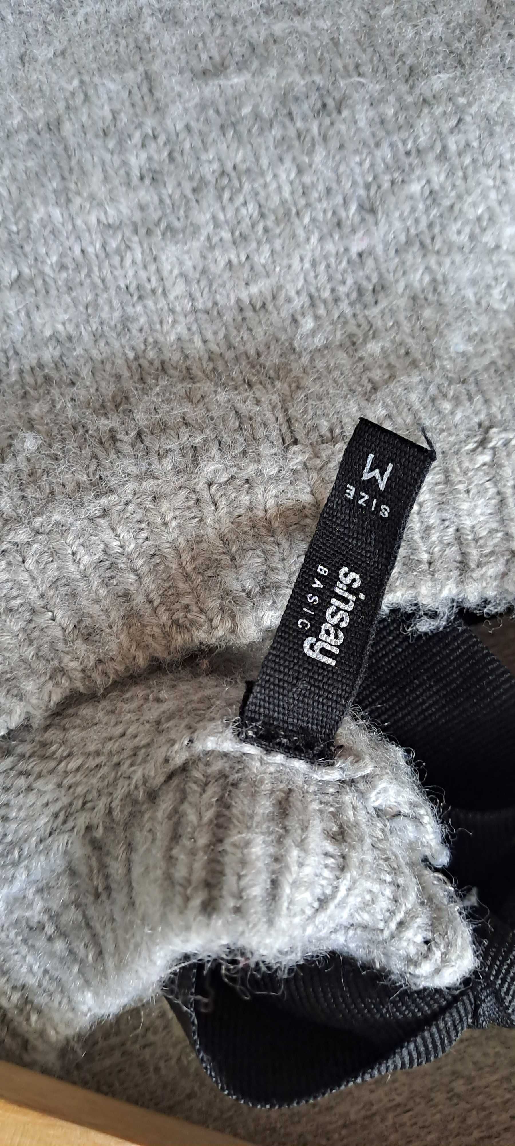 Szary sweter z ozdobna kokarda rozm. M firmy sinsay