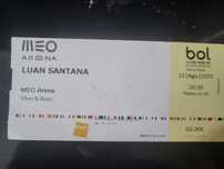 Bilhetes Luan Santana 22 Agosto