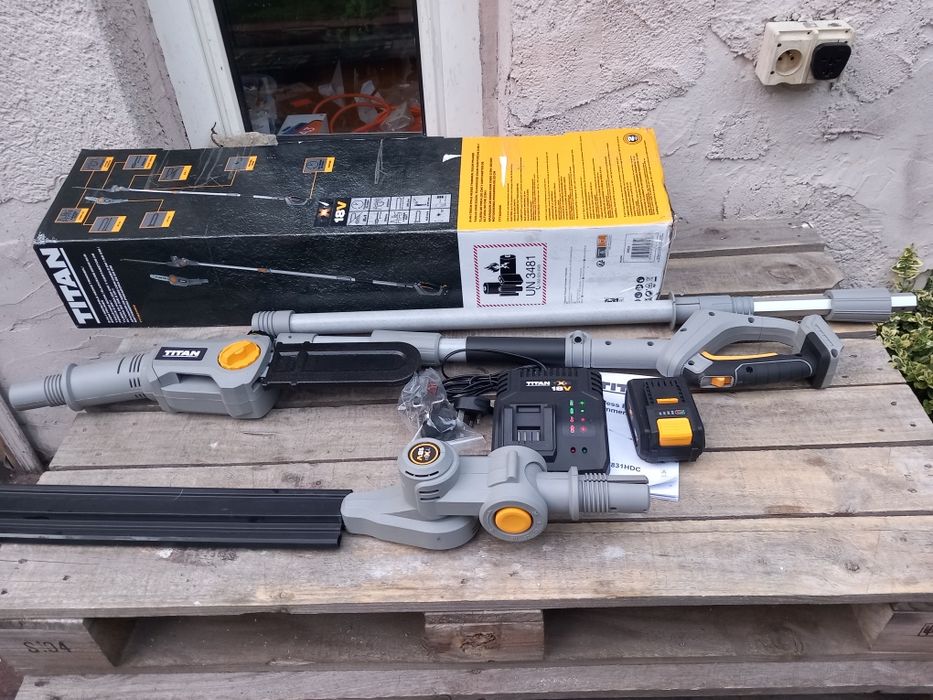 TITAN Piła, Nozyce na wysięgniku akumulatotowe 2W1 18V 5Ah