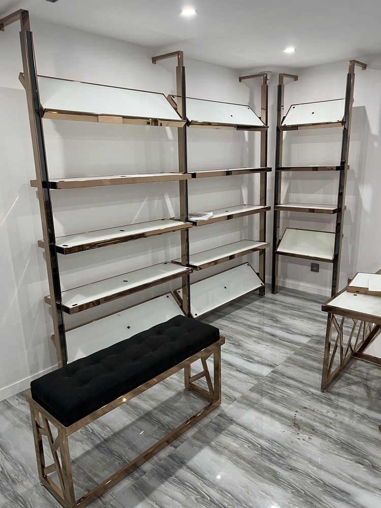Nowoczesne Regał sklepowy wystawa space wall metal szklo Butik
