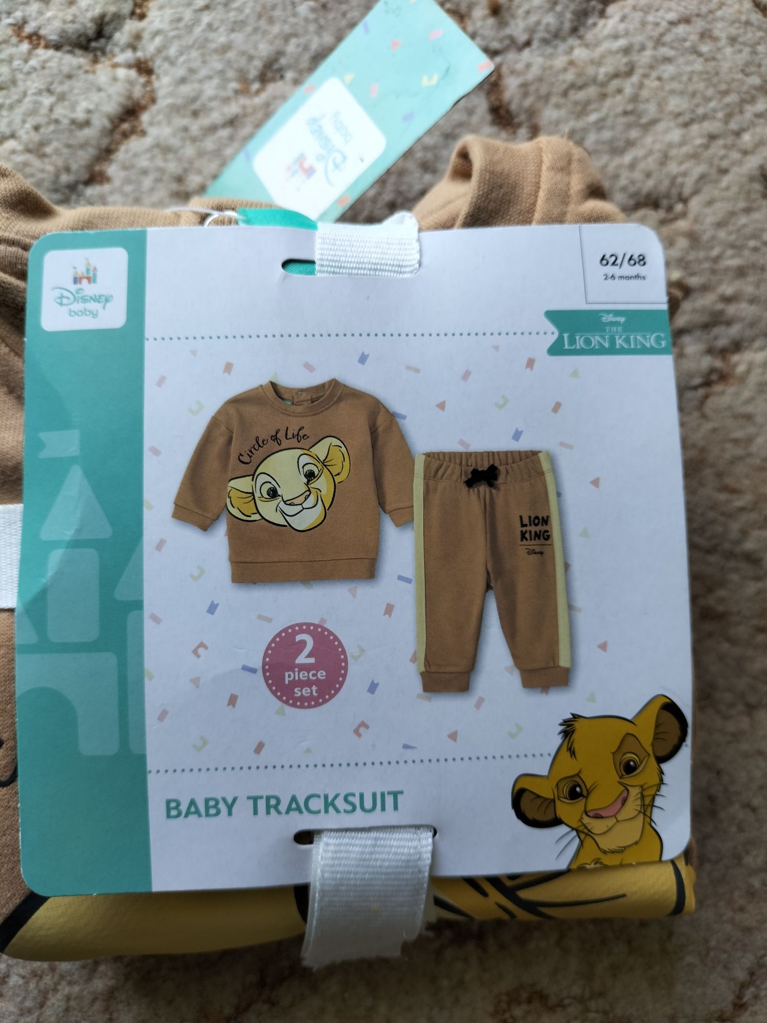 Nowy komplet Disney baby król lew dla dziecka spodnie+ bluzka 62/68