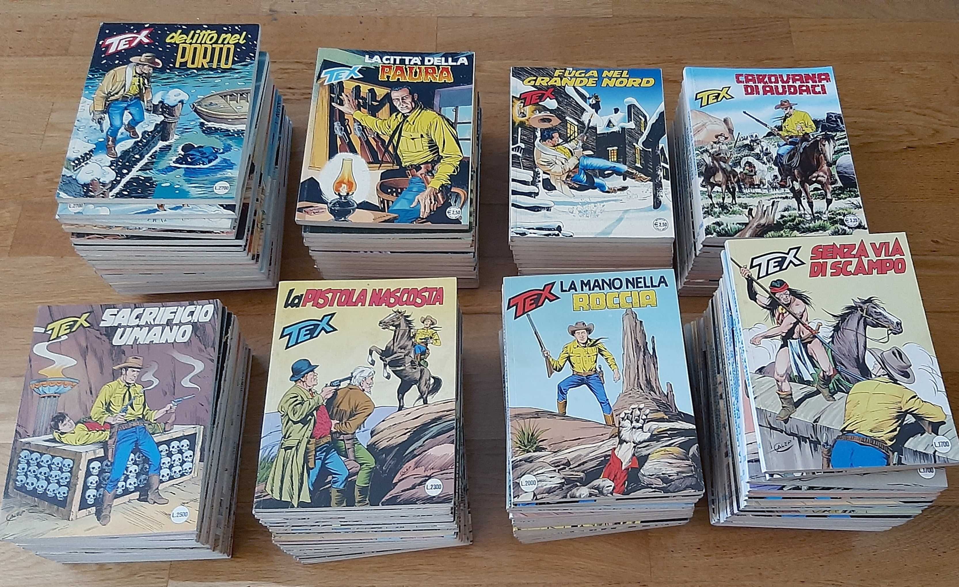 Lote Tex Willer, BD original em italiano. 134 álbuns da série regular