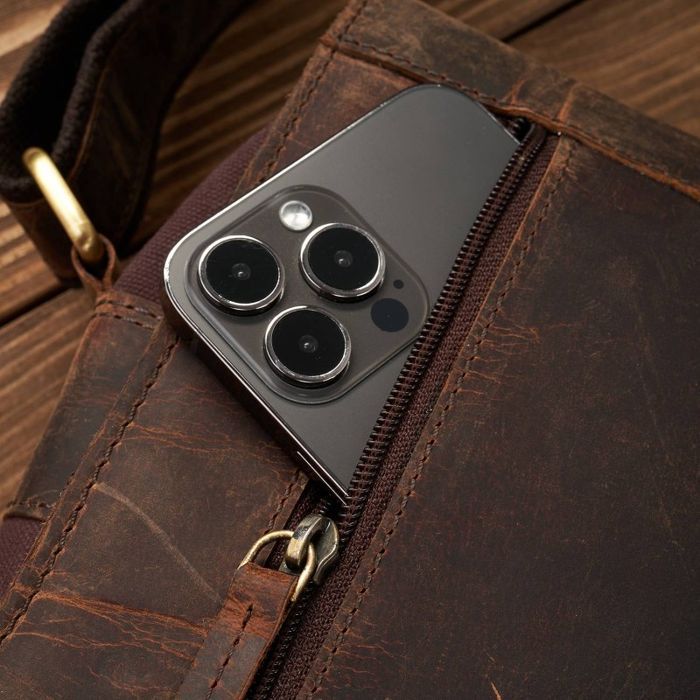 Brązowa torba studencka męska na ramię Paolo Peruzzi T-20-BR