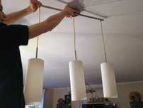 Lampa sufitowa potrójna, salon, jadalnia, sypialnia