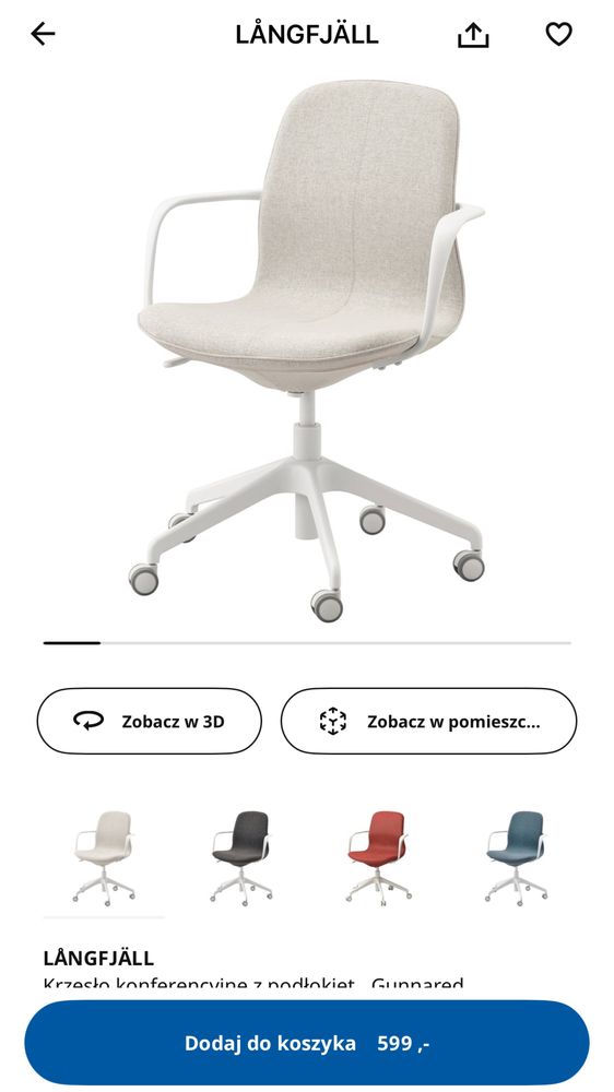 Krzesło obrotowe LÅNGFJÄLL