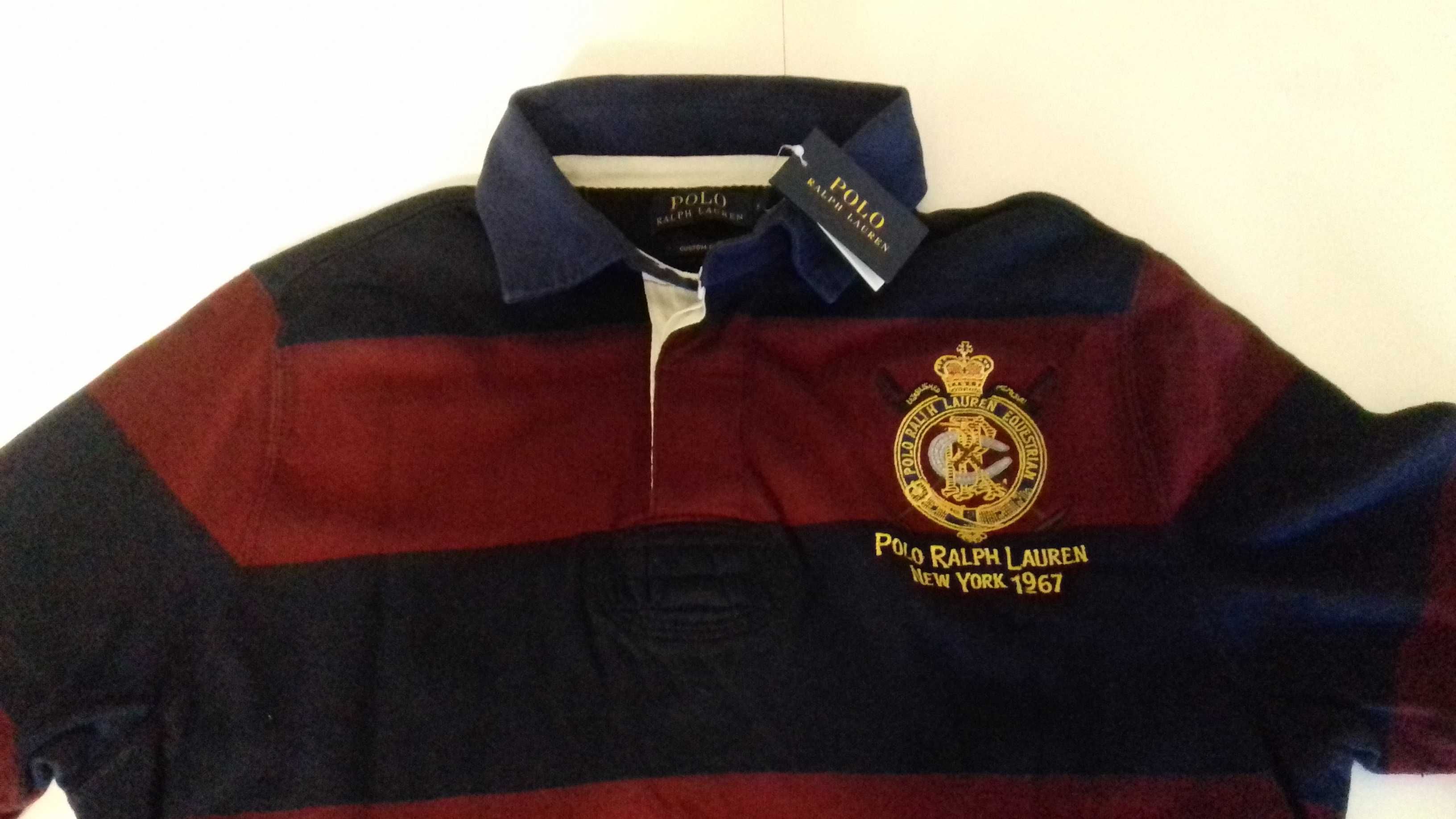 "Ralph Lauren", Mega okazja, polo w stylu rugby we wzór w paski z logo