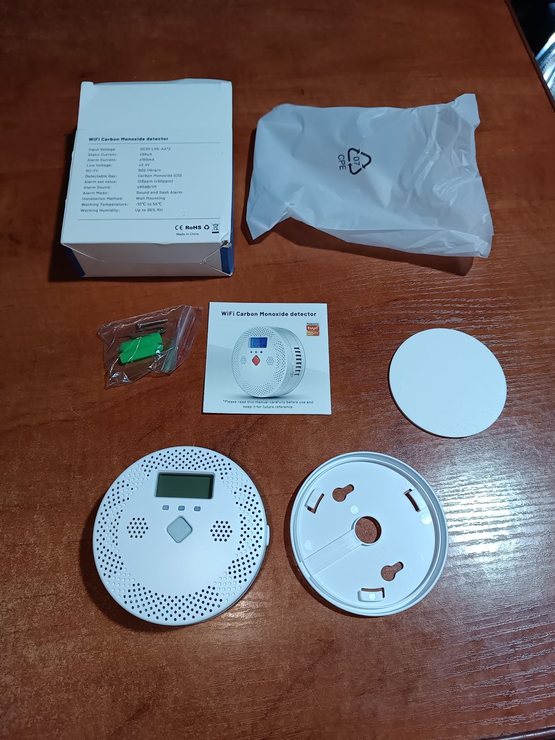 Czujnik CO tlenku węgla czadu smart TUYA WiFi 2,4ghz