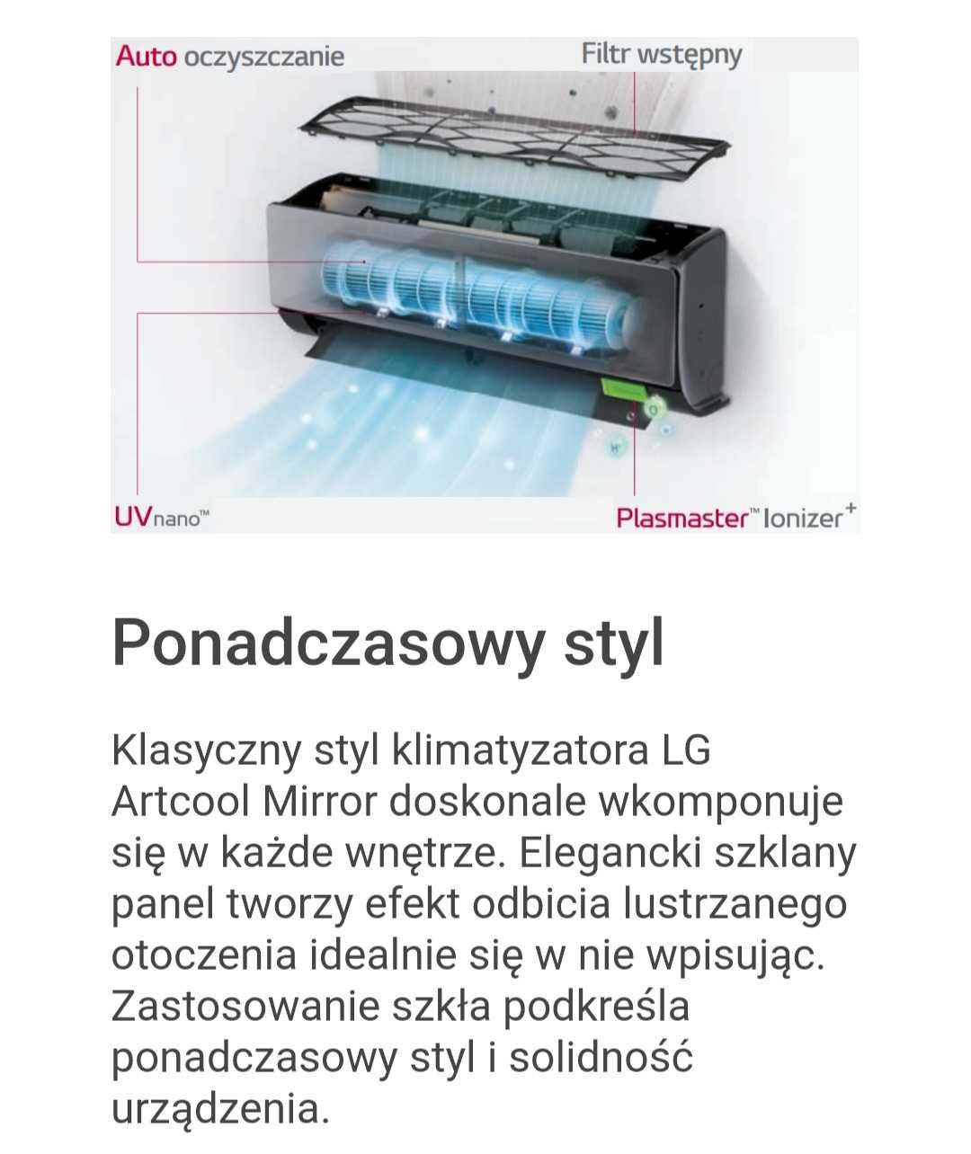 Klimatyzator ścienny LG Black Mirror