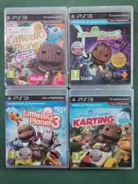 Komplet 4 części po polsku Little Big Planet 1 2 3 Karting ps3 sony