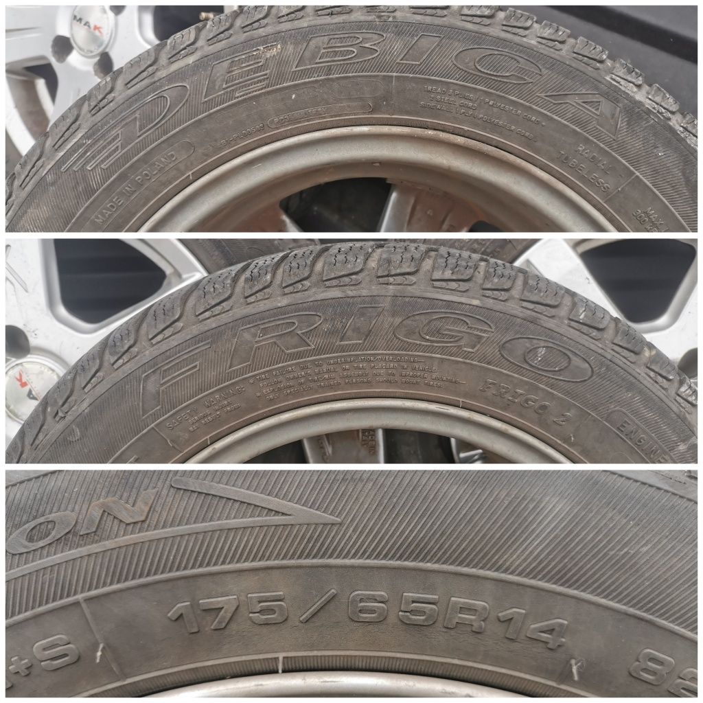 Koła MAK do - Getz Yaris Opel - Felgi 4x100 Opony 175/65 R14