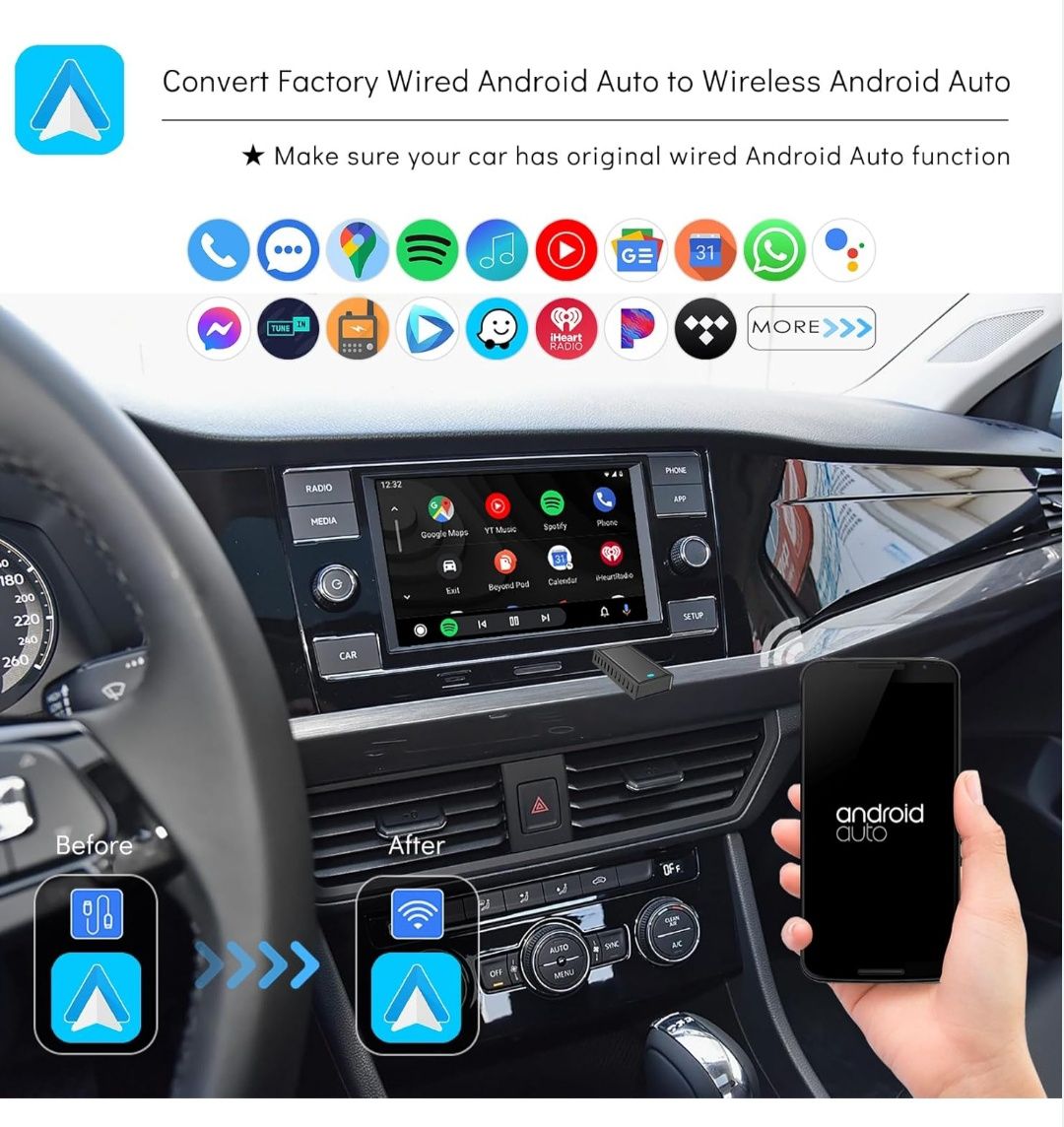 2w1 bezprzewodowy adapter CarPlay Android Mini USB Dongle