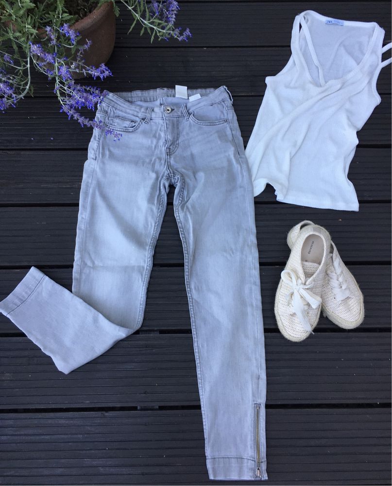 Szare miękkie dżinsy H&M