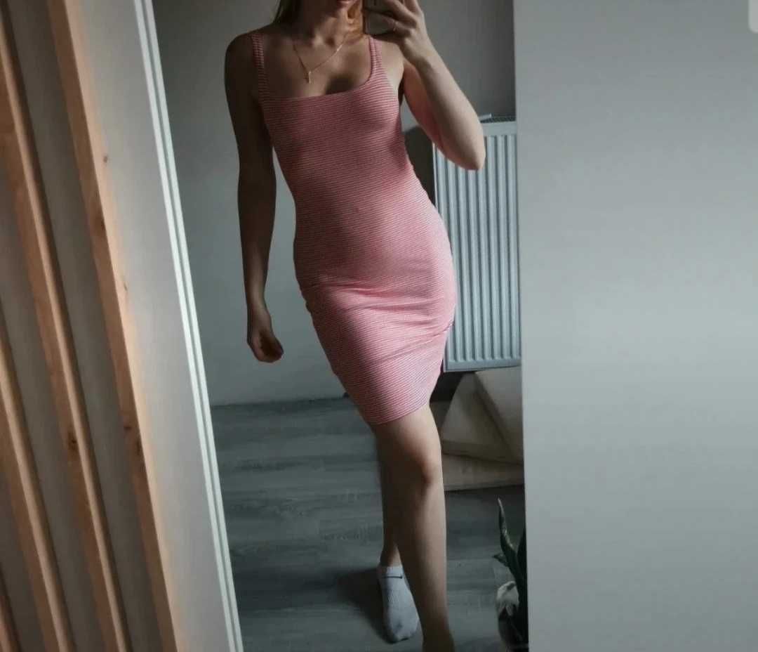 Sukienka obcisła dopasowana bandażowa zara S m impreza imprezowa midi