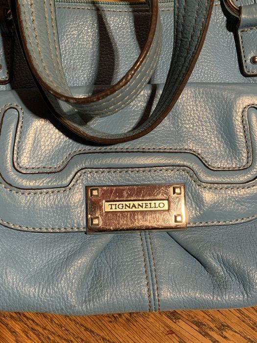 сумка tignatello голуба шкіряна