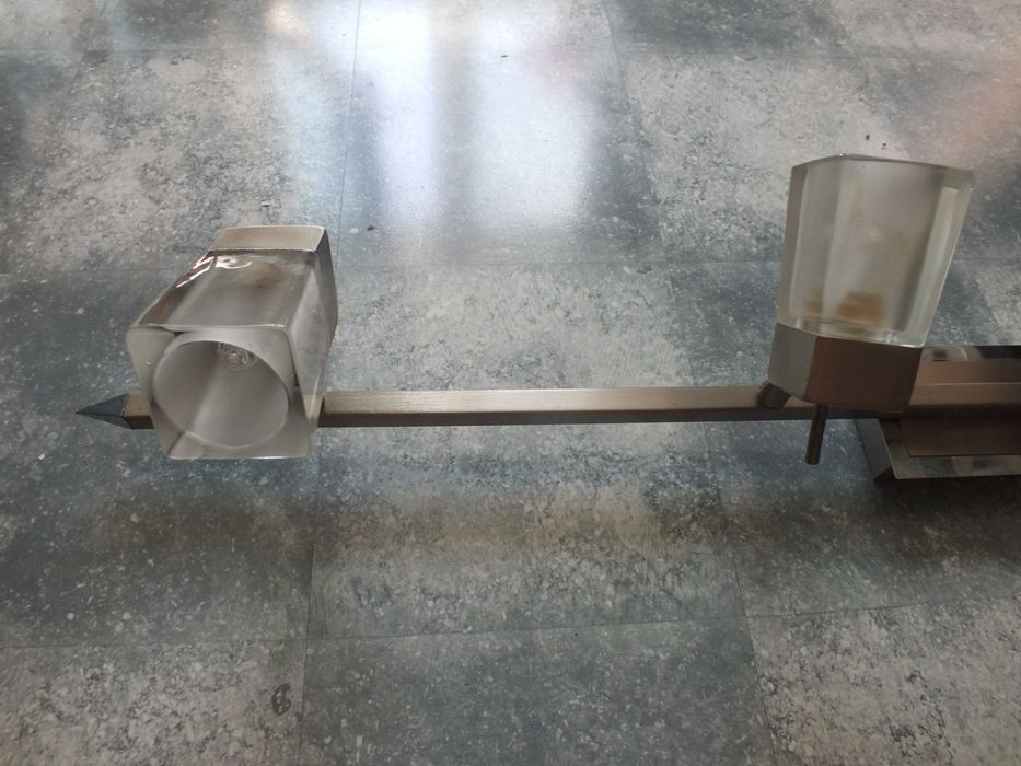 lampa sufitowa KANLUX 90cm metal satyna,4 szklane klosze obrotowe 230V