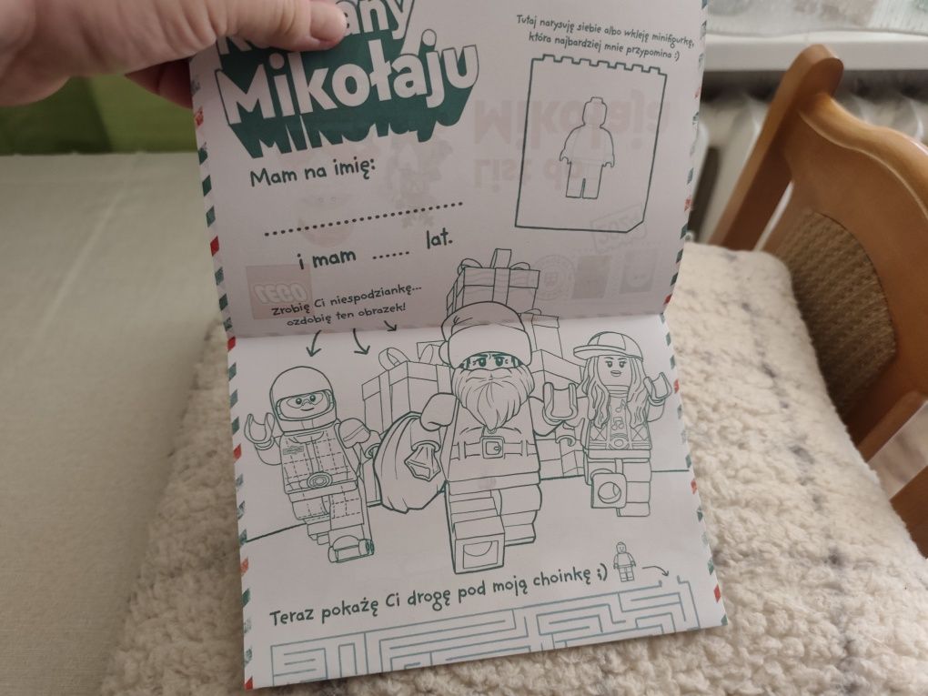 LEGO - list do Świętego Mikołaja wraz z zabawą i naklejkami nowe