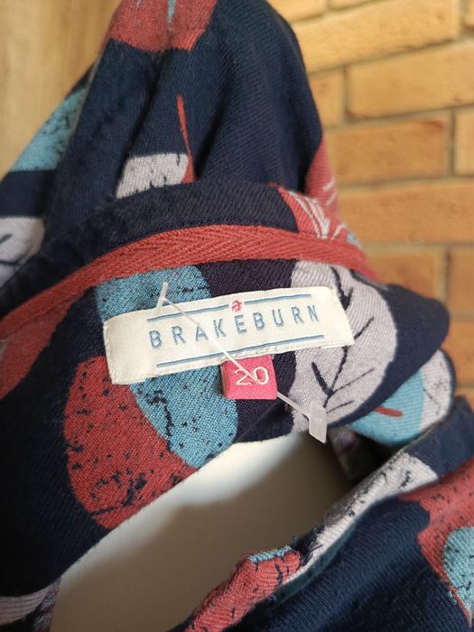 koszula damska  granatowa w liście Brakeburn 20 100% modal plus size o