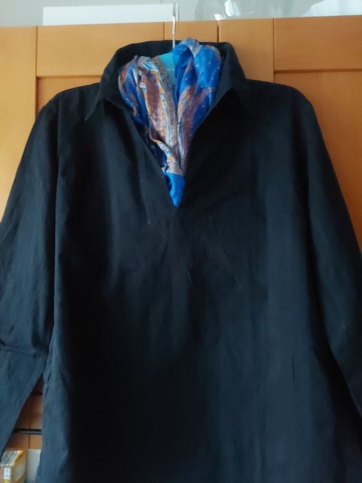 Atmosphere zgrabna bluzka/tunika cotton black ażur r L/40 - 42