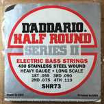 Struny, bas, 4x half round, płaskie, D'Addario, 110-55, główka 2R + 2L