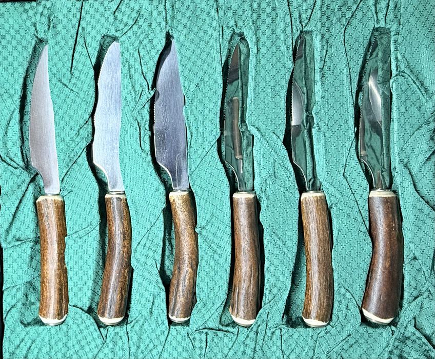 Эксклюзивные столовые приборы натуральный рог ABS Rostfrei мотив охота