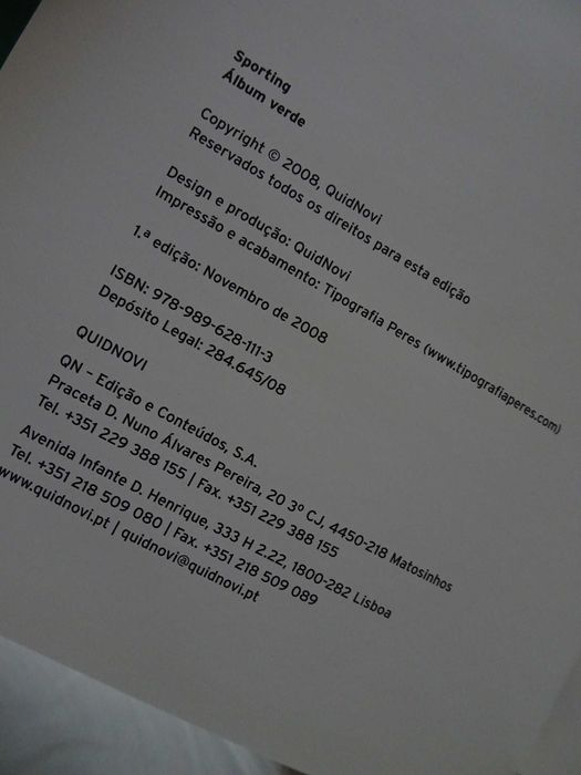 Livro Quidnovi - Sporting - Álbum Verde (capa dura)