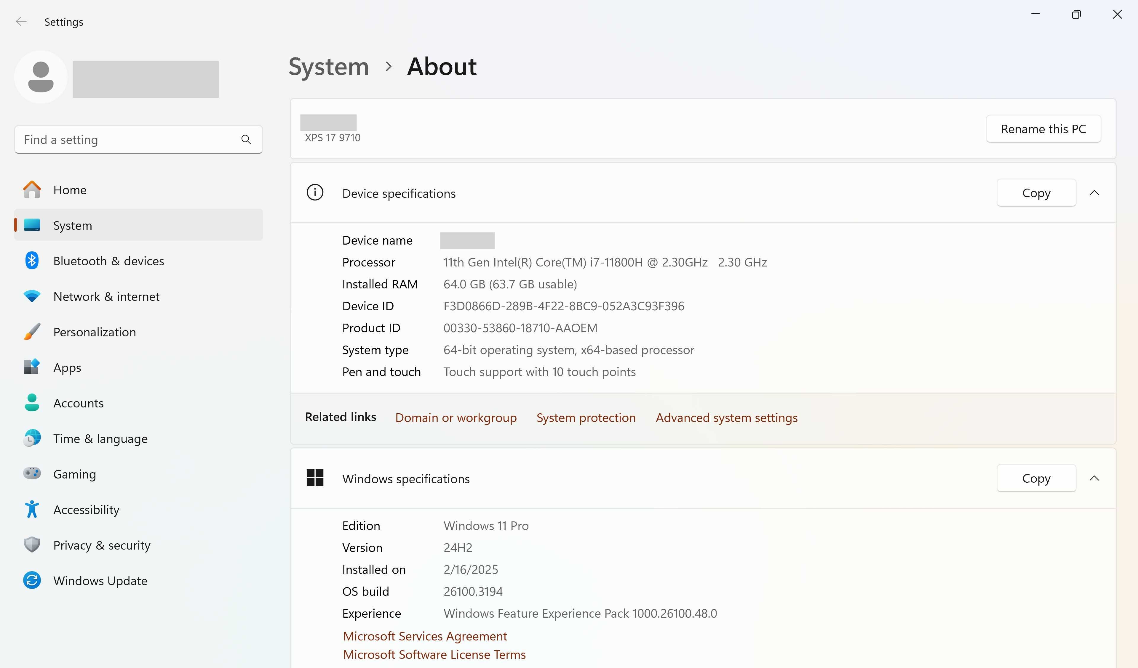 Dell XPS 17 - Core i7 - 64 GB - GeForce RTX 3050 - 17" UHD Touch