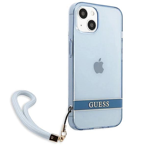 Etui Guess Translucent Strap na iPhone 13 - niebieskie