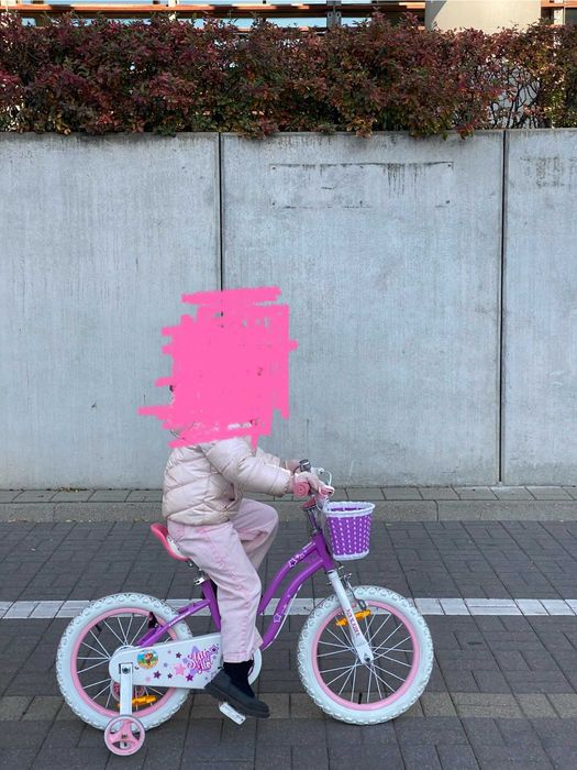 RoyalBaby Rower dziecięcy STAR GIRL 16cal koszyk kółka boczne