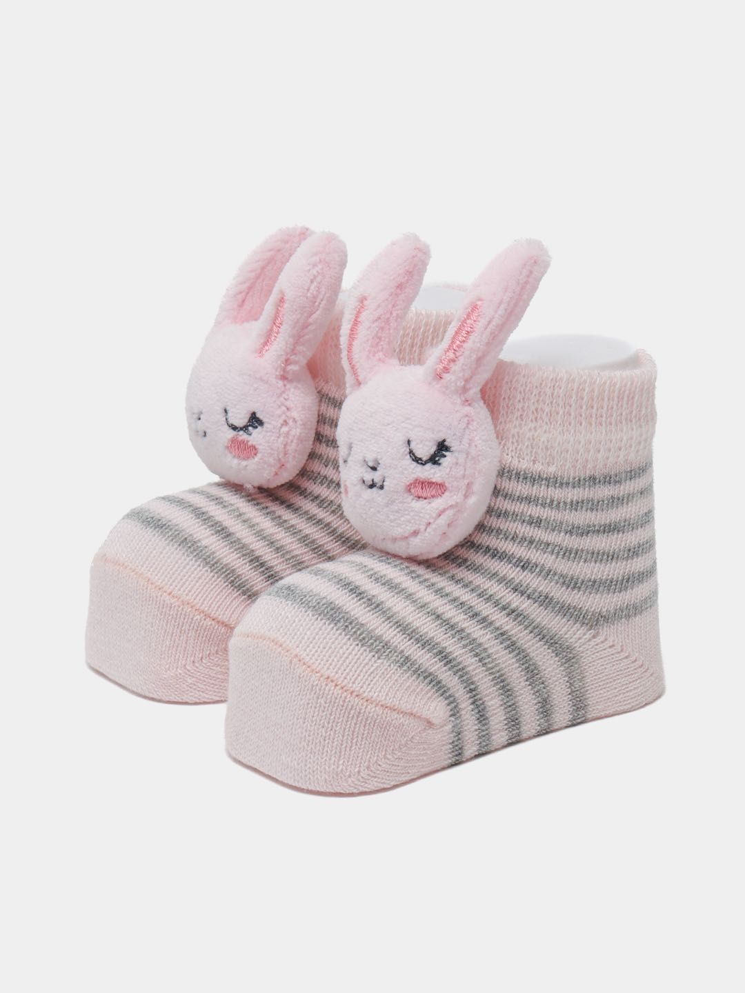 Пінетки шкарпетки носочки з брязкальцем для новонароджених 0-3М зайчик
