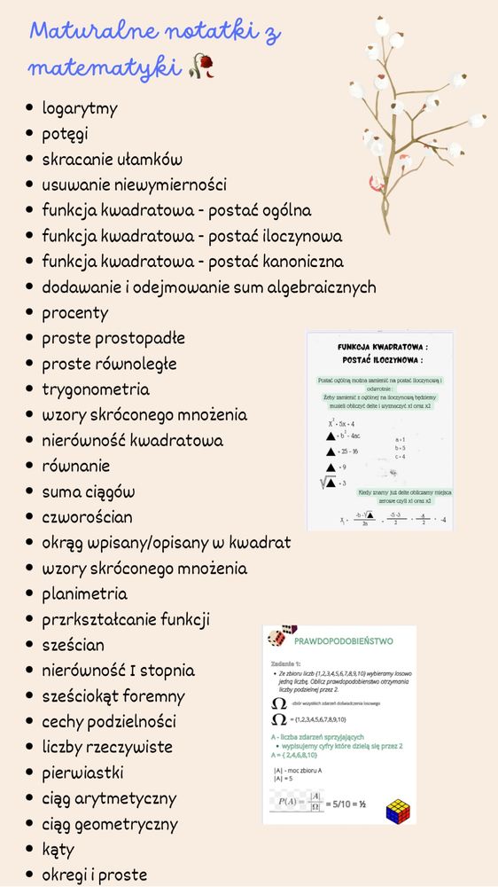 Notatki maturalne polski/angielski/matematyka