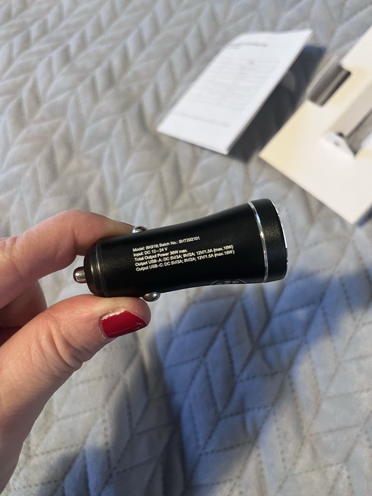 Ładowarka samochodowa usb usb-c