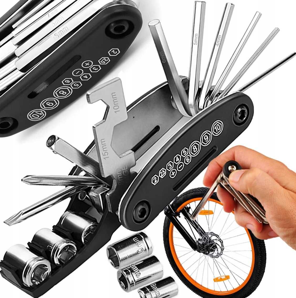 ZESTAW KLUCZY ROWEROWYCH narzędzi do roweru multitool 16W1