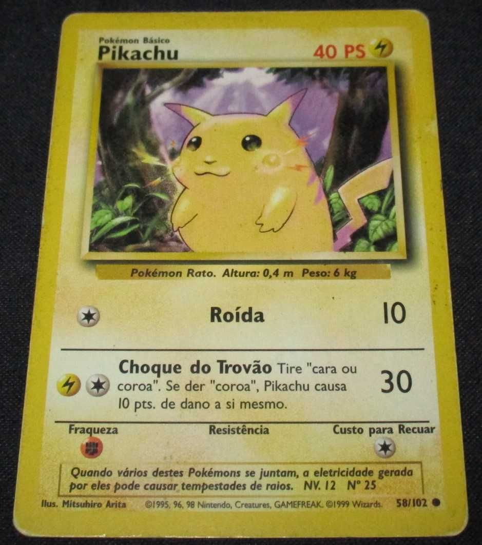Carta Pokémon Pikachu 58/102 Pokemon 40 PS