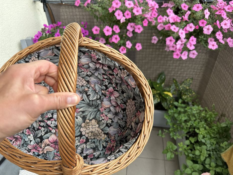Kosz wiklinowy Niemiecki koszyk na grzyby piknikowy