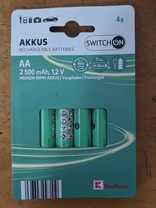 Аккамулятори 2500мАh, в упаковці